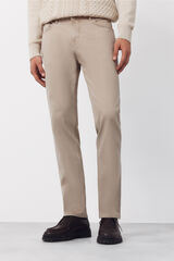 Cortefiel 5-pocket regular fit coloured trousers Beige