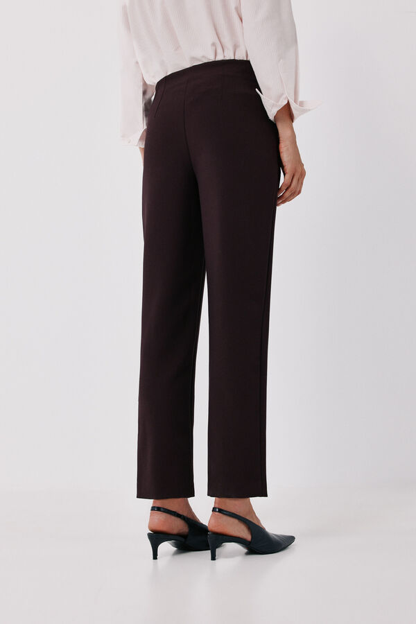 Cortefiel Slim fit tailored trousers Dark brown