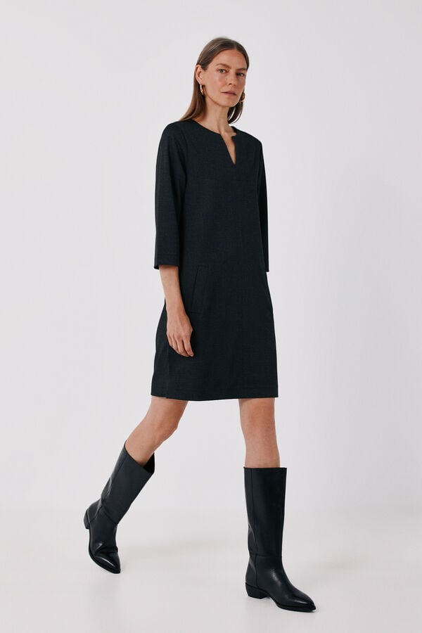 Cortefiel Elastic short dress Dark grey