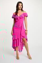 Morgan Vestido midi reto com folhos Subiu