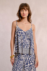 Molly Bracken Top alças estampado Azul