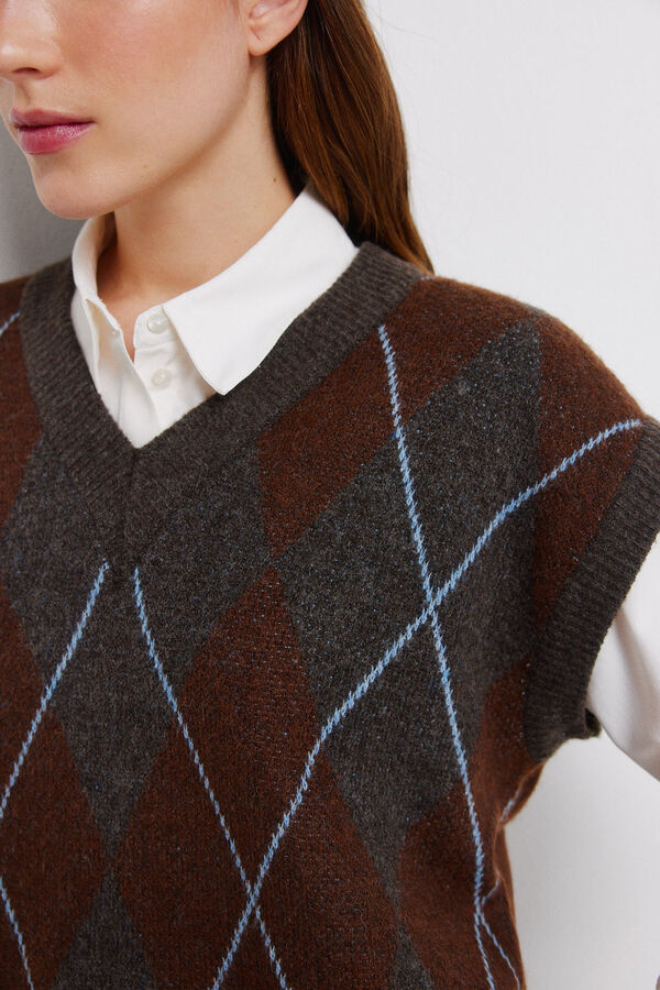 Vila V-neck knit gilet Dark brown