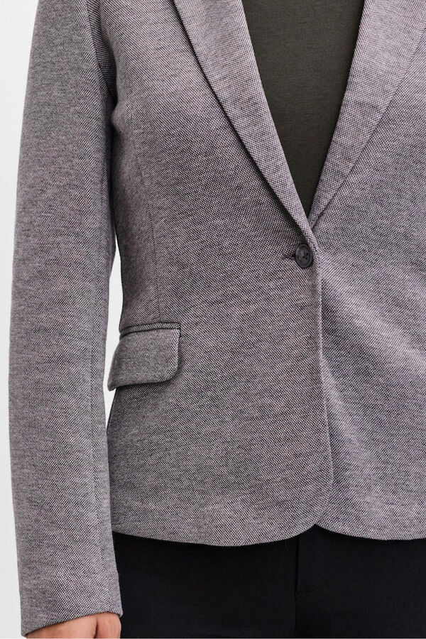Vero Moda Blazer feminino de manga comprida com bolsos Cinzento