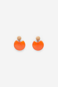 Cortefiel Raffia and resin earring Orange