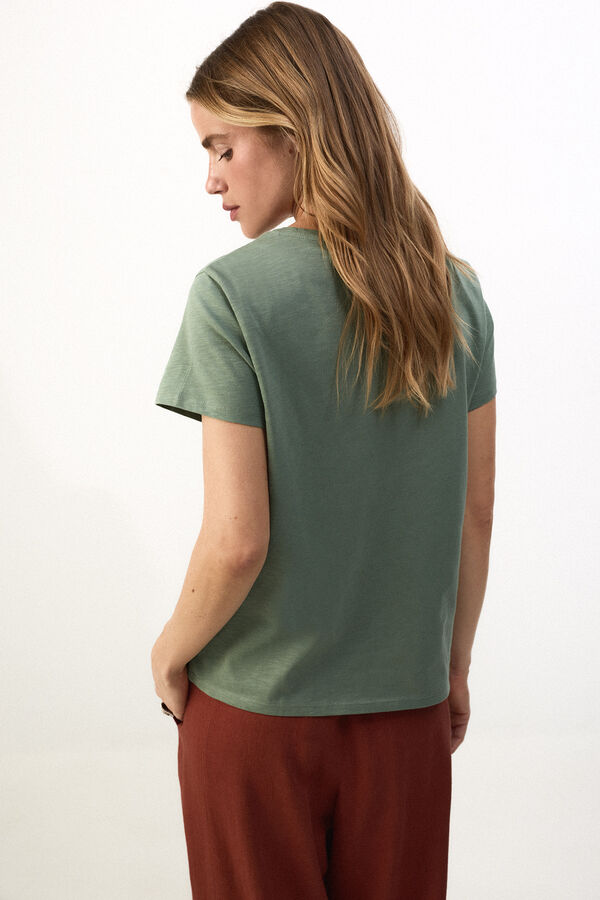 Slowlove Camiseta collar abalorios Verde