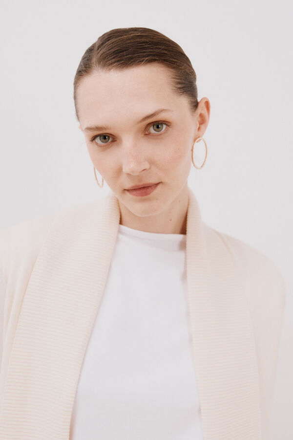 Cortefiel Cardigan with shawl neckline Ivory
