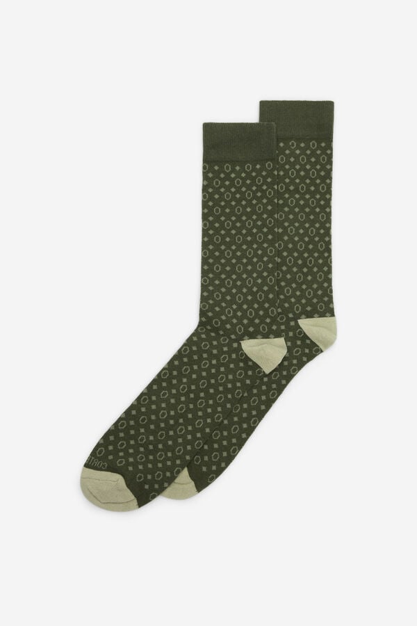 Cortefiel Tie pattern sock Kaki