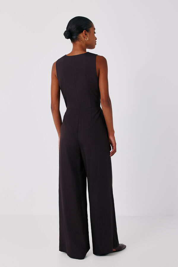 Cortefiel Pinstripe jumpsuit Brown