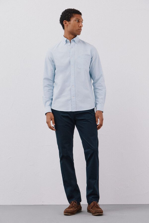 Cortefiel Slim fit lightweight chinos Navy