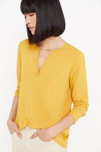 Cortefiel Appliqué top with chain Yellow