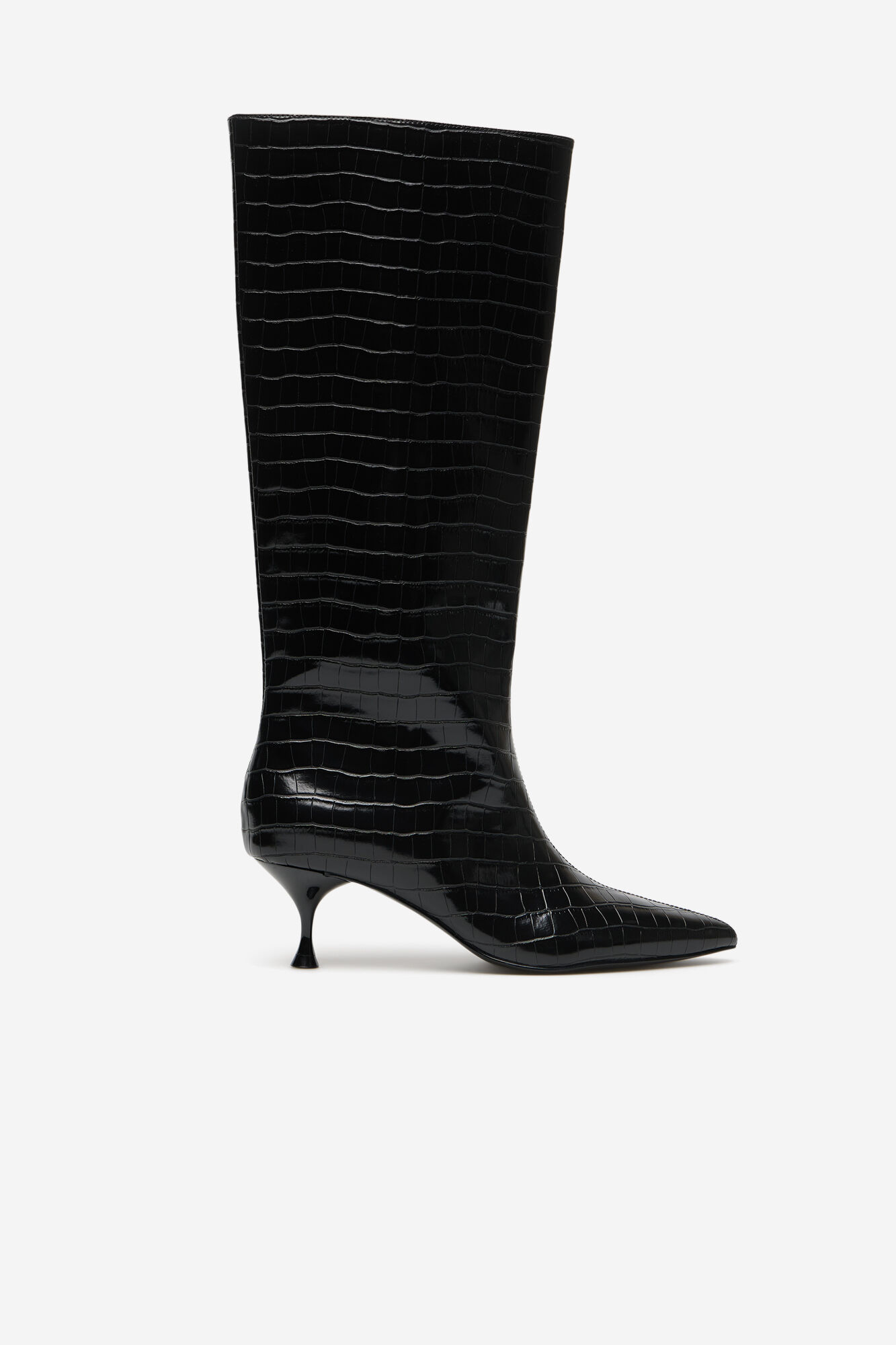 Cortefiel Coconut-effect kitten-heeled boot