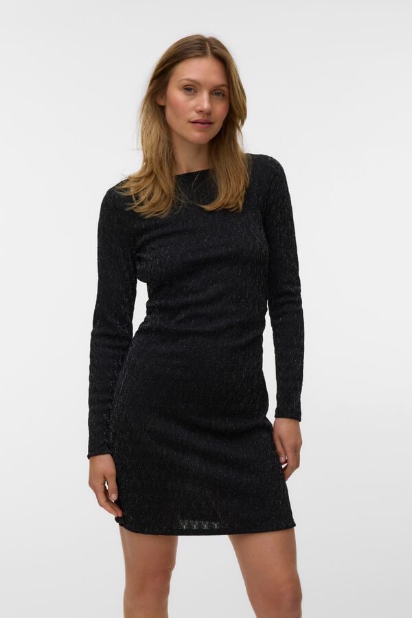 Vero Moda Vestido curto metalizado Preto