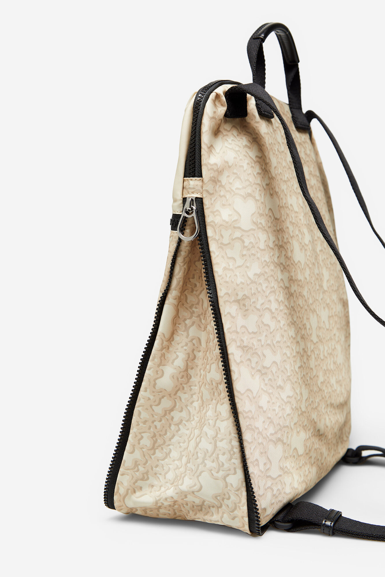 Mochila plana beige Kaos Mini Evolution Nylon Mochilas para mujer Cortefiel