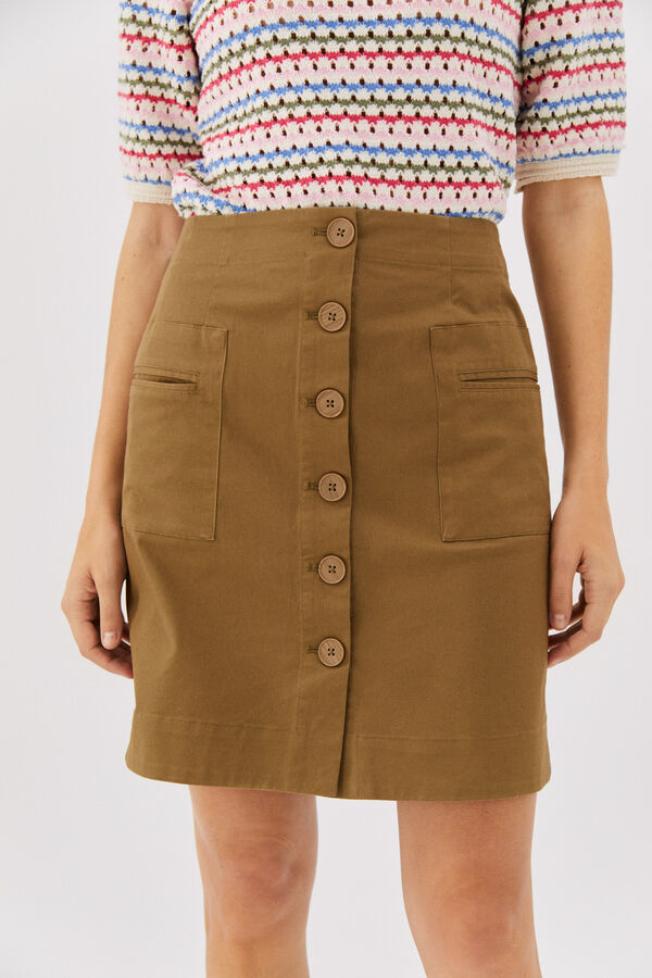 Cortefiel Short Saharan skirt. Kaki