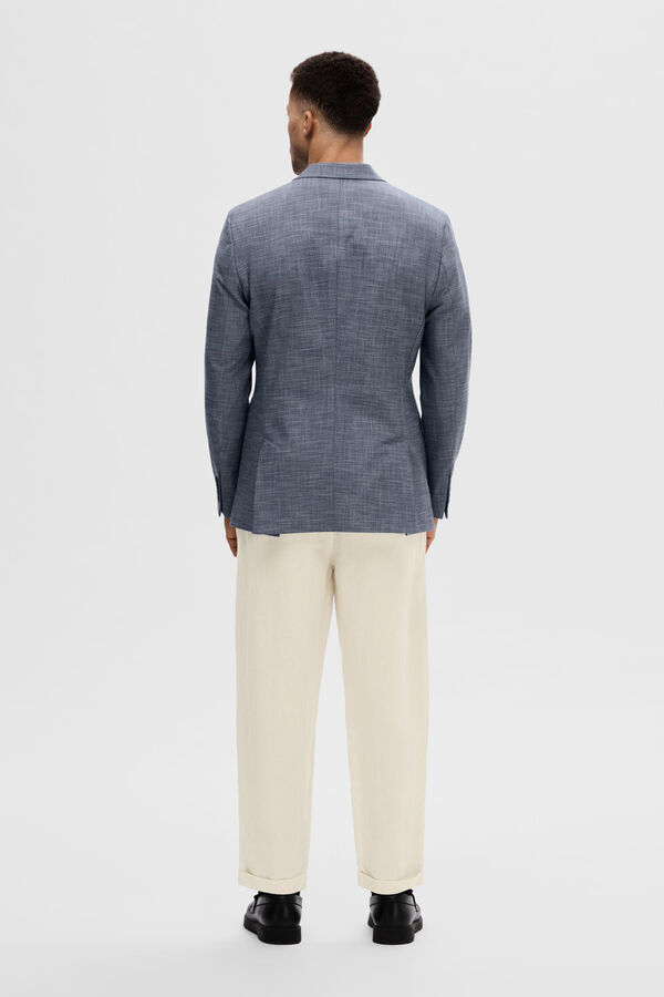 Cortefiel Slim-fit suit jacket made from recycled materials Blue