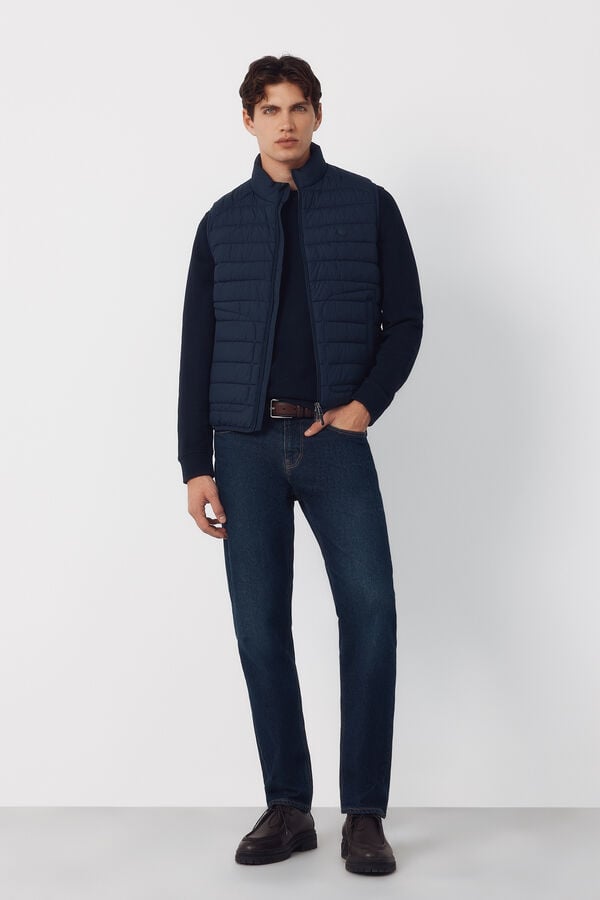 Cortefiel Ultra-light quilted gilet Navy