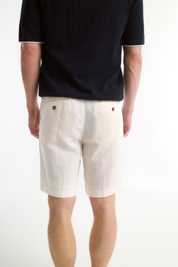 Selected Bermuda de linho com caimento relaxado Branco