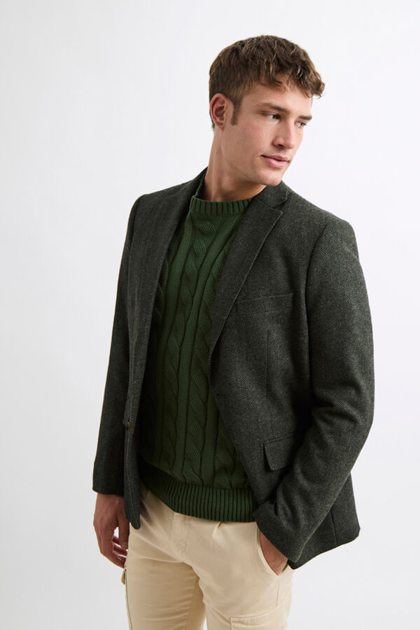Williot Jaqueta de lã espiga Verde