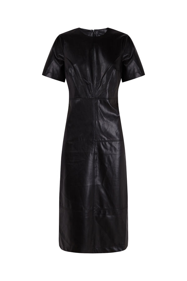 Cortefiel Vestido efecto piel Negro