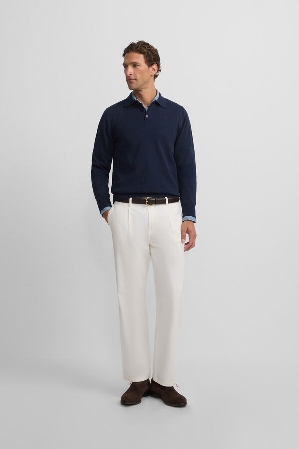 Silbon Camisola de gola polo Azul