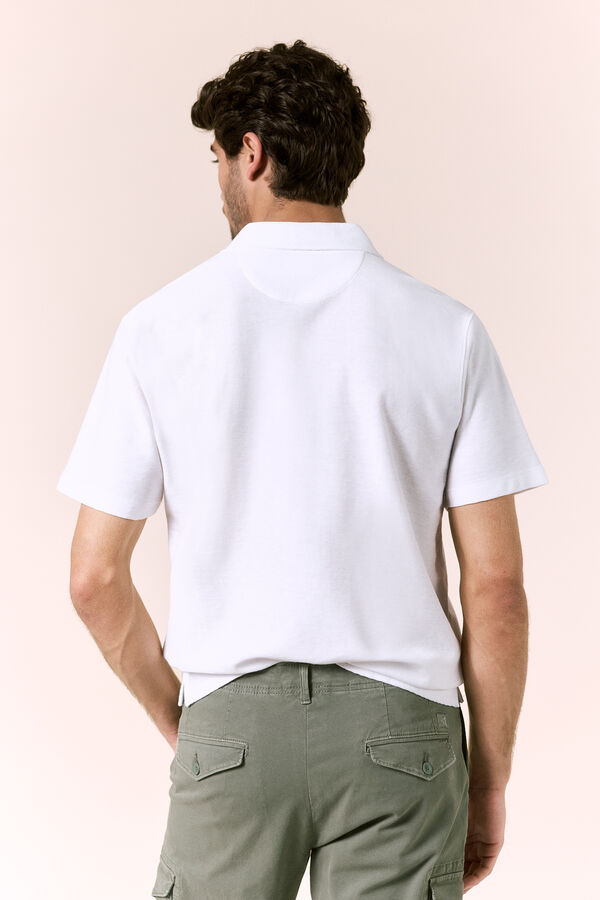 OOTO Polo piqu&eacute; cuello en V Blanco