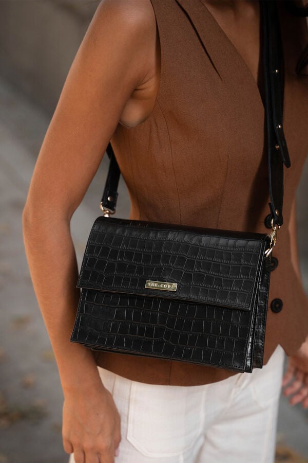 The Code Bolsa transversal preta Valentina Coco Preto