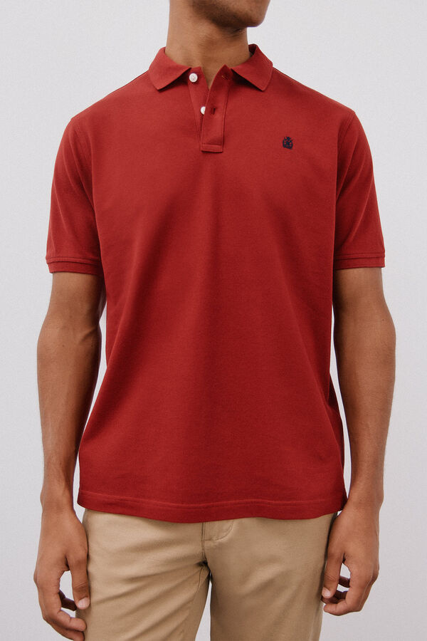 Cortefiel Basic piqué polo shirt Maroon