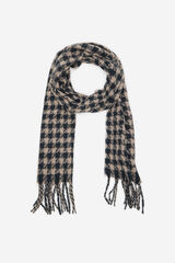 Cortefiel Thick plaid scarf Printed white