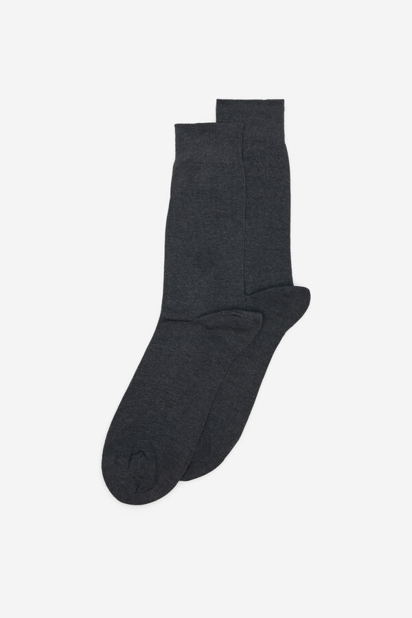 Cortefiel Plain dress socks Dark grey