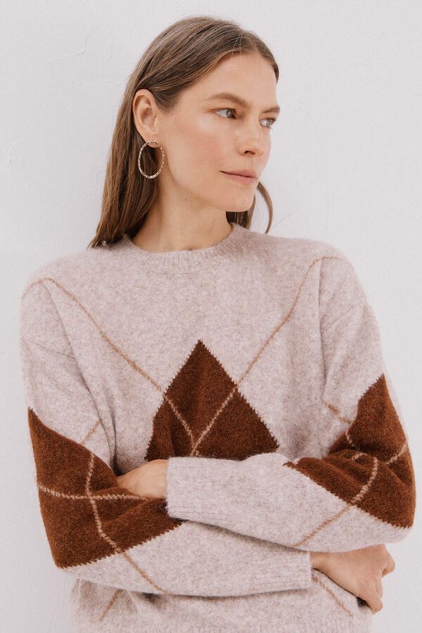 Cortefiel Diamond jersey-knit jersey Beige