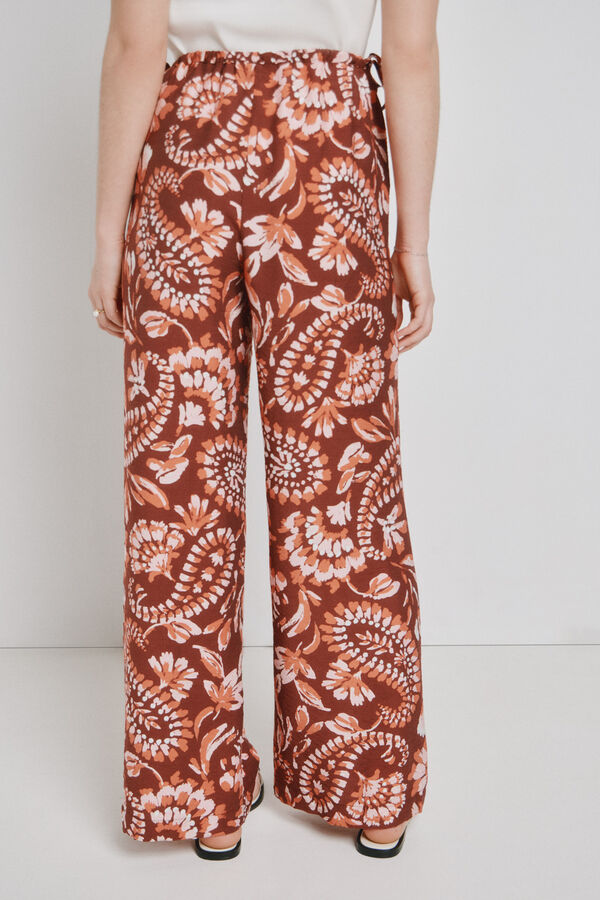 Vero Moda Cal&ccedil;a comprida estampada Castanho