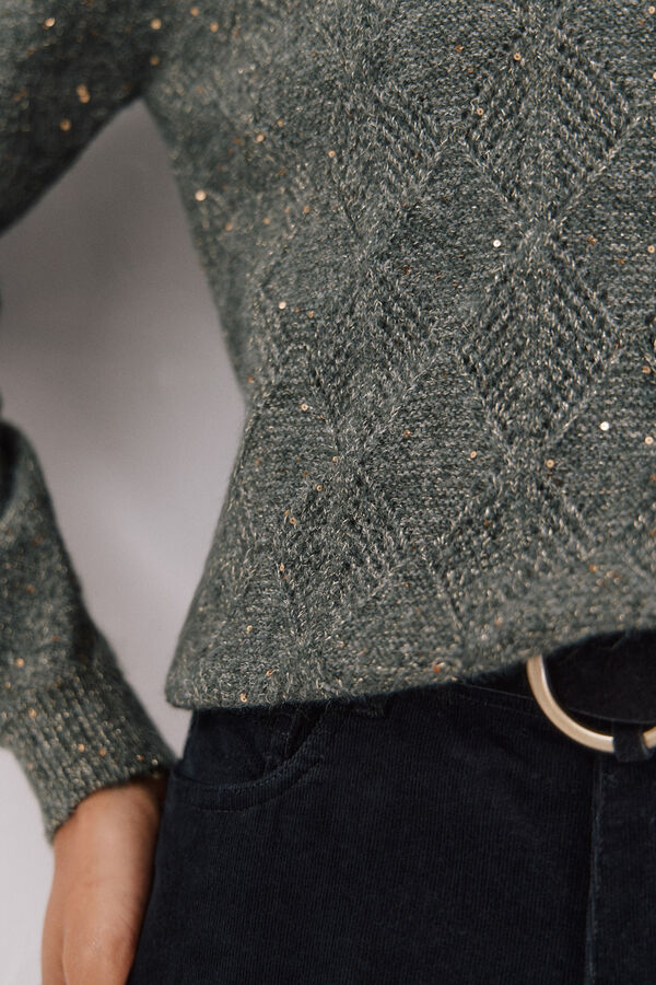 Cortefiel Sequin jersey-knit jersey Green