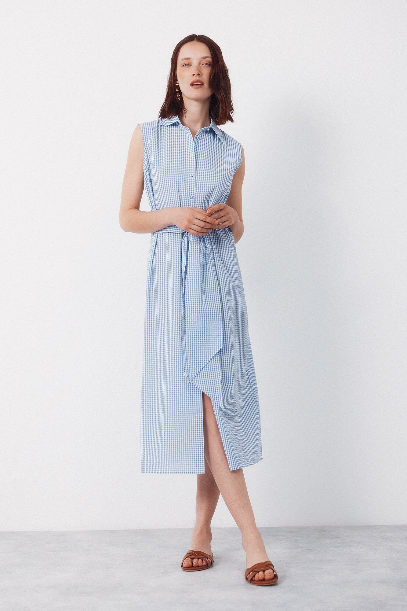 Cortefiel Vestido camisero vichy