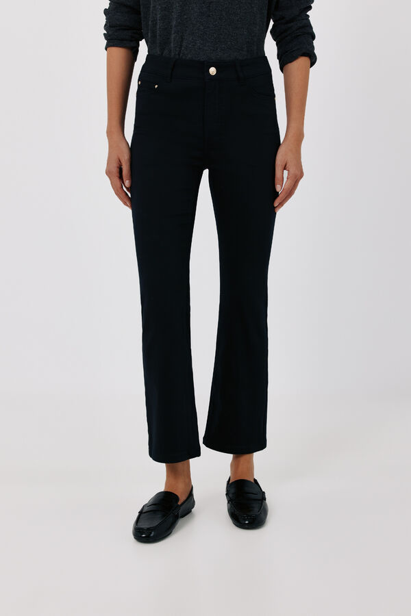 Cortefiel Sensational cropped flare jeans Black