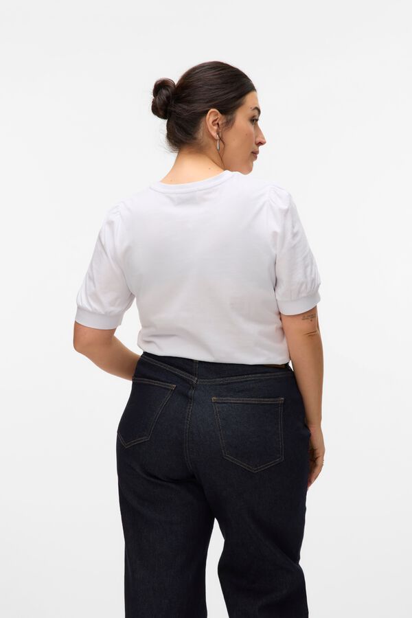 Vero Moda Curve Top manga 2/4 tamanho grande Branco