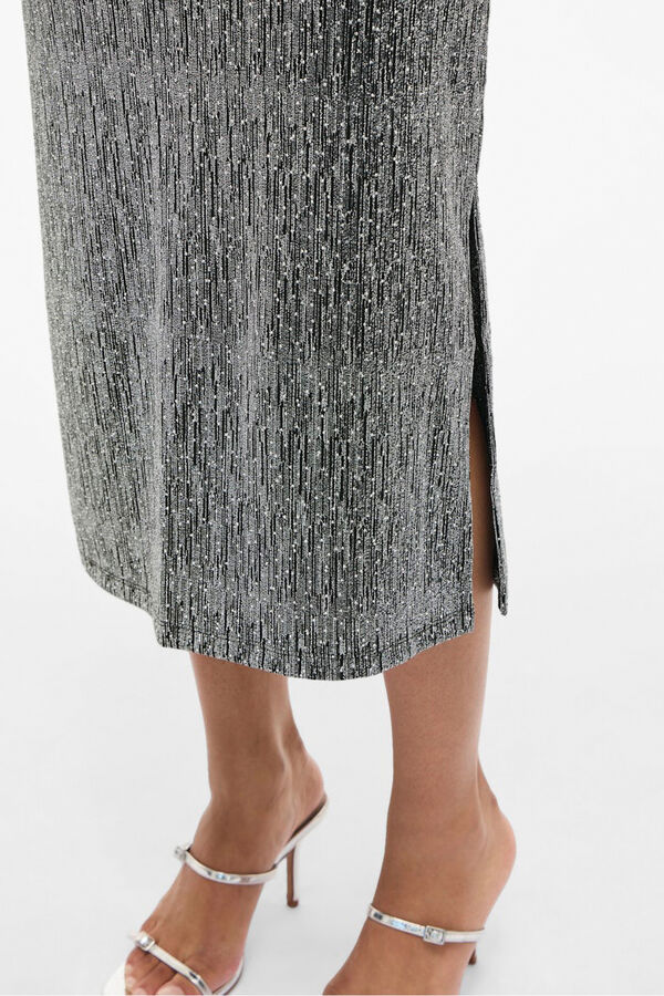 Vila Saia midi com glitter Cinzento