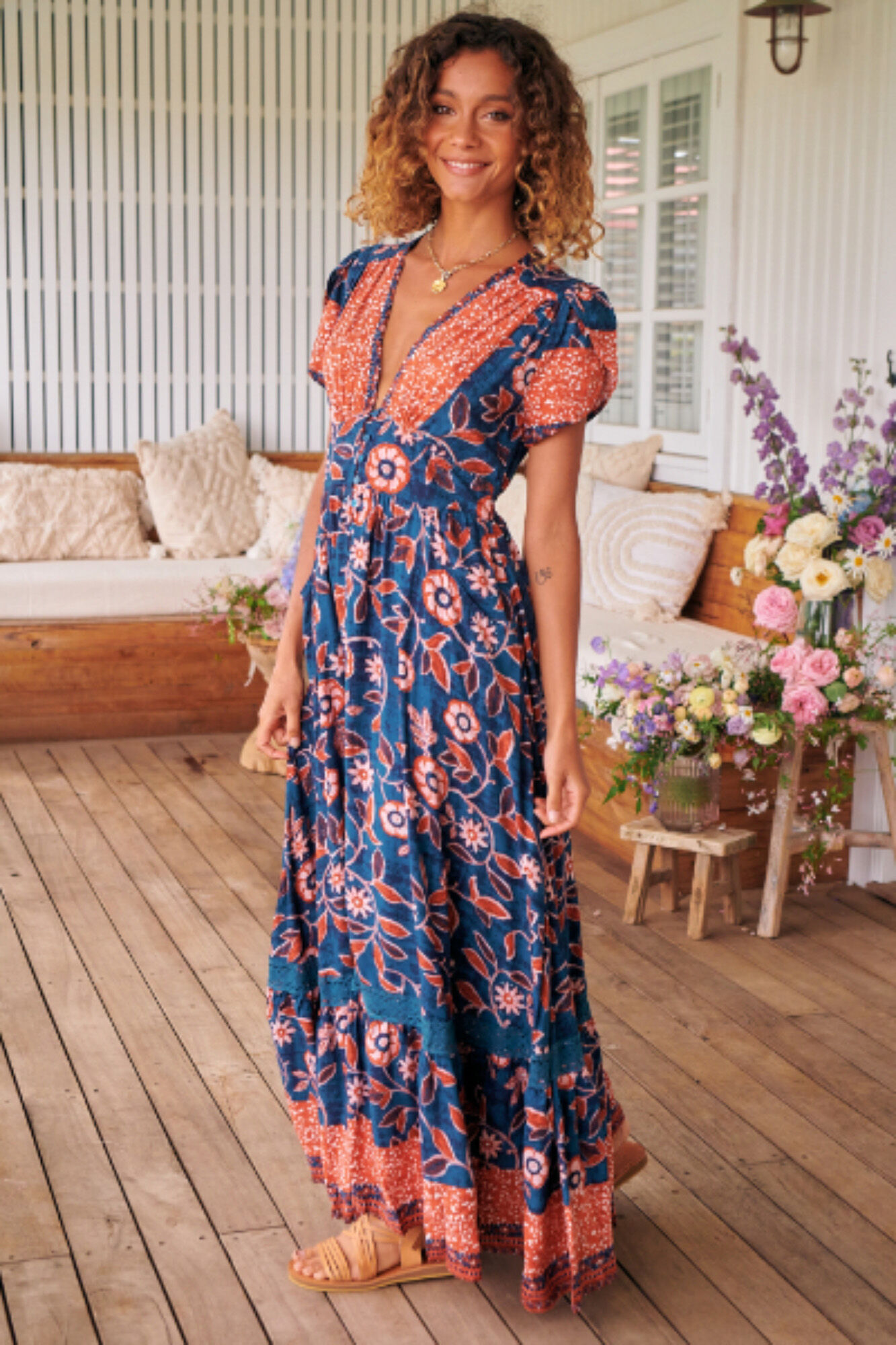 Halcyon print Tabitha maxi dress Women s dresses and jumpsuits Cortefiel
