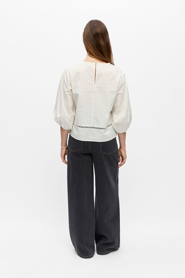 Object Blusa bordada em algod&atilde;o Branco