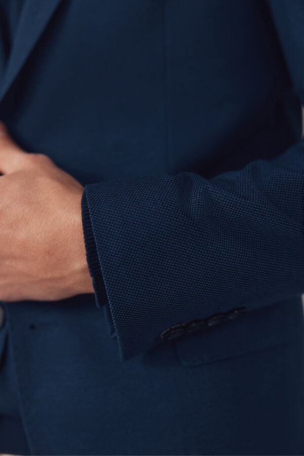 Cortefiel Jersey-knit blazer Blue