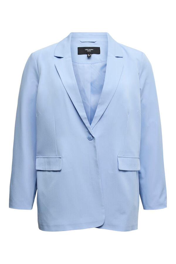 Vero Moda Curve Blazer manga comprida tamanho grande Azul