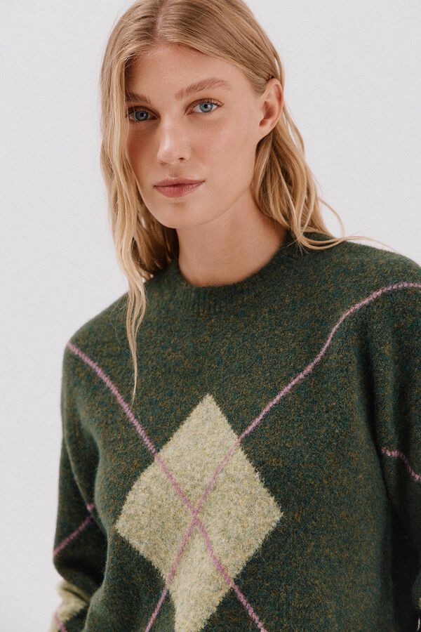 Cortefiel Diamond jersey-knit jersey Green