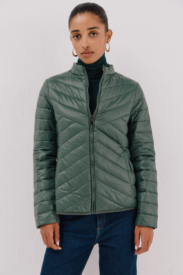 Cortefiel Reversible feather bomber jacket Green