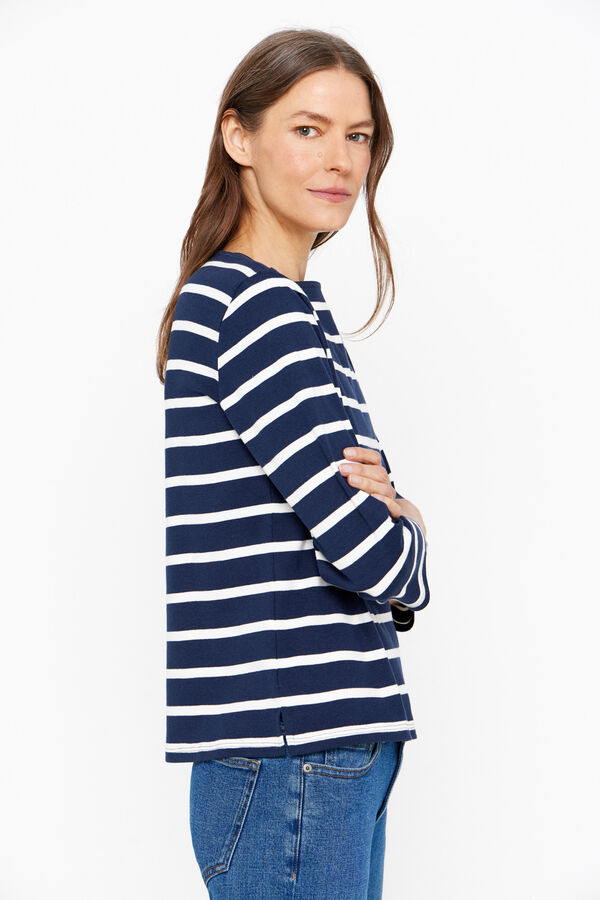 Cortefiel T-shirt with shoulder detail Printed blue