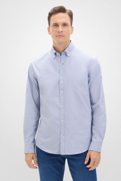 Cortefiel Smooth coolmax structured shirt Navy