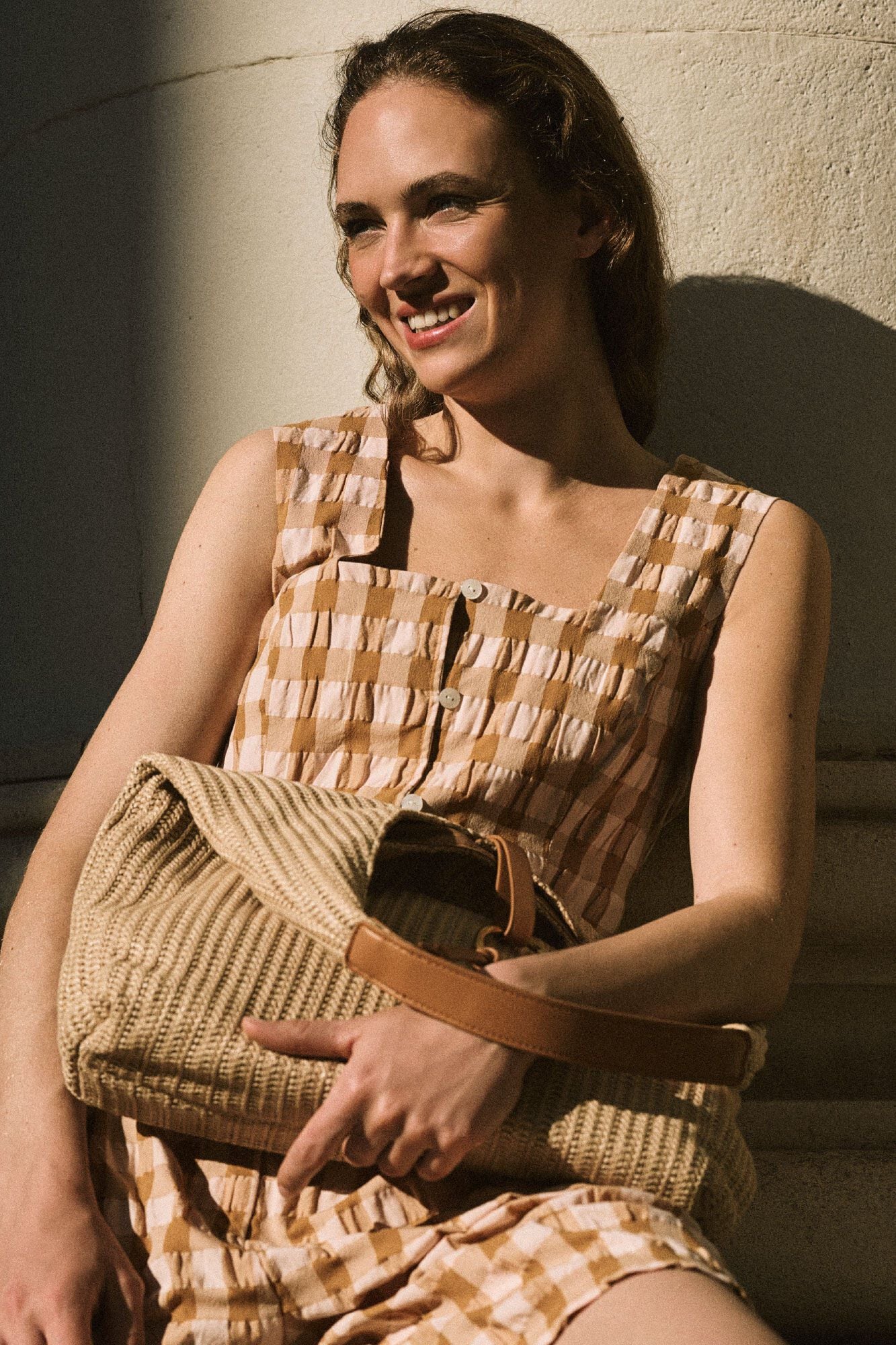Cortefiel Vichy check top