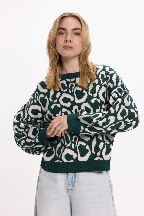 Vila Camisola de malha de viscose estampado Azul