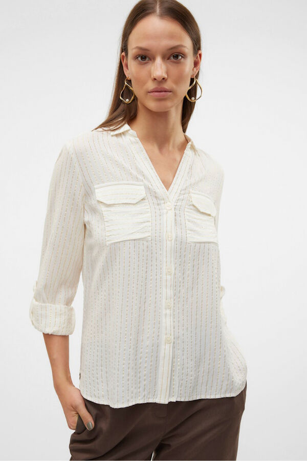 Vero Moda Camisa básica de manga comprida  Branco