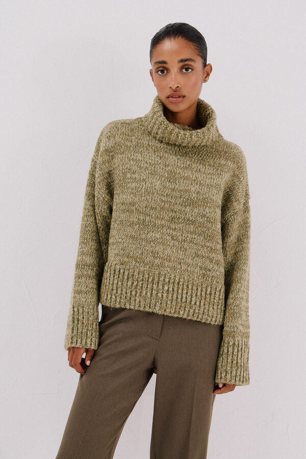 Cortefiel Marl knit jumper Green