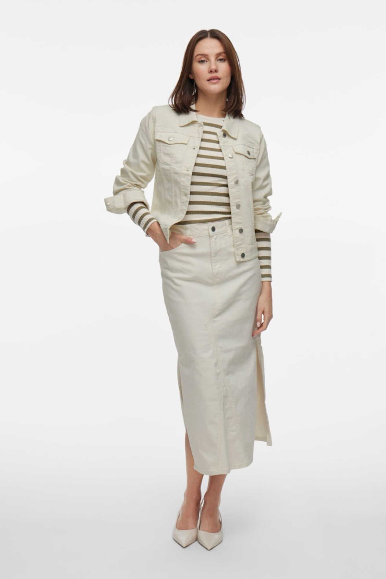 Vila Casaco blus&atilde;o de ganga em algod&atilde;o