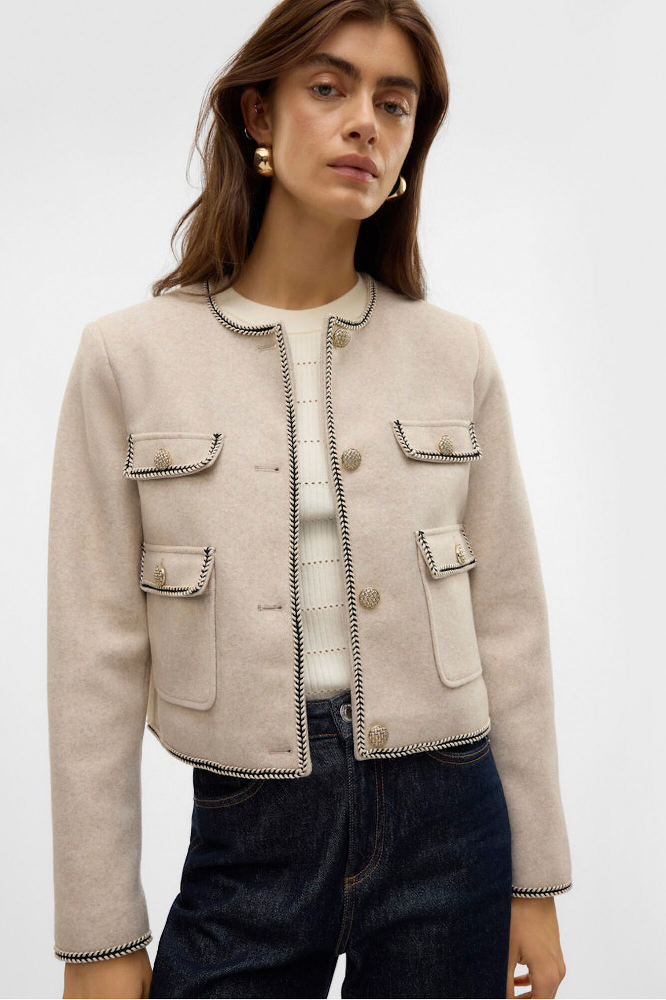 Vero Moda Jaqueta de tecido com detalhe de bolso 